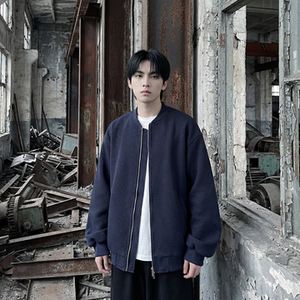 现货 2026日系痞帅华夫格宽松休闲棒球立领夹克衫外套 NK828-P89，男装夹克，星座1017