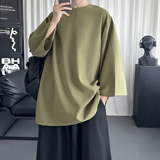 韩版潮流夏季短袖T恤纯色宽松七分袖简约T0226-P30，男装T恤，星座1017