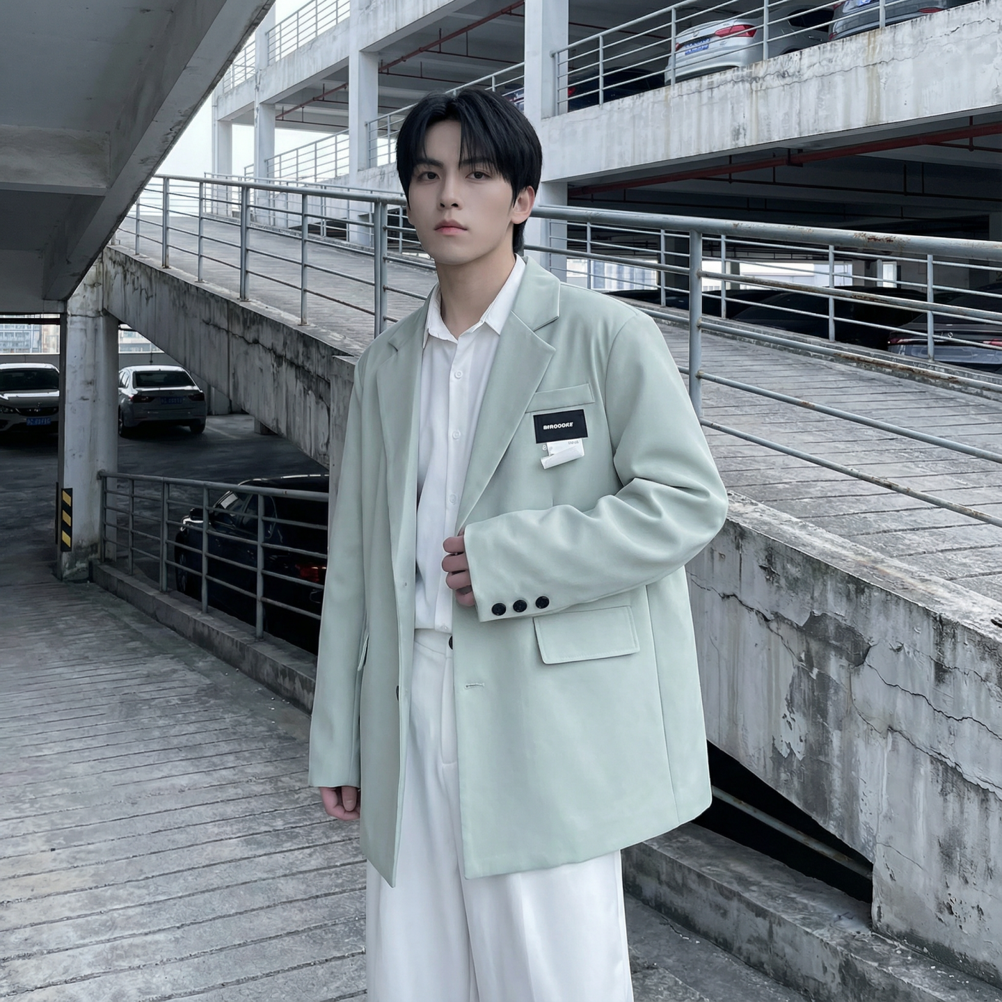 现货休闲西服男春秋宽松大码潮高级感痞帅外套西装JK342-P98,男装西服套装,星座1017