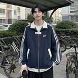 现货2026三条杠翻领夹克男宽松休闲运动外套R238-P68，男装夹克，星座1017