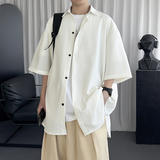 短袖衬衫男冷淡风男装高级感褶皱半袖衬衣潮CS98-P45，商品下架区，星座1017