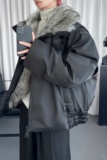 座山雕外套棉服男女款秋冬季夹克痞帅设计感毛领棉衣M9291-P158，男装夹克，星座1017