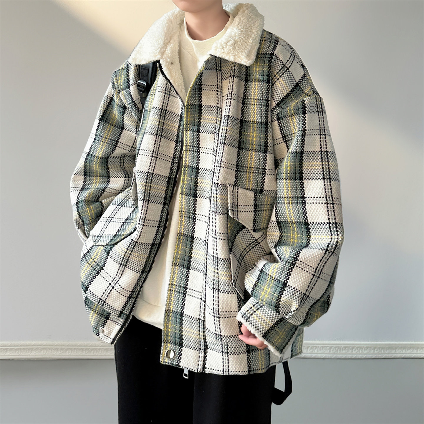 羊羔毛加绒加厚棉服外套冬季百搭情侣棉衣M388-P115X148,男装棉衣,星座1017