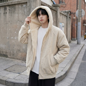 现货 加绒加厚外套男潮重磅帆布水洗棉服夹克  Y307-P138图片