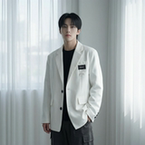 现货休闲西服男春秋宽松大码潮高级感痞帅外套西装JK342-P98，男装西服套装，星座1017