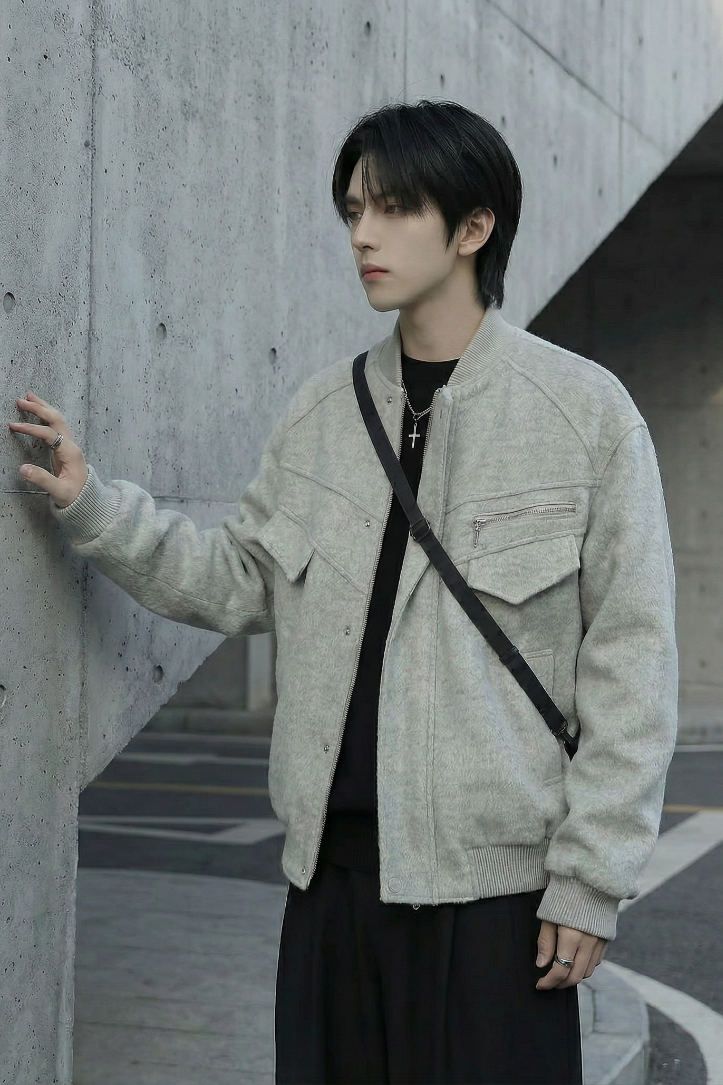 现货美式毛呢夹克棉服加厚高级痞帅夹棉棒球服短款外套Q955-P138,男装夹克,星座1017