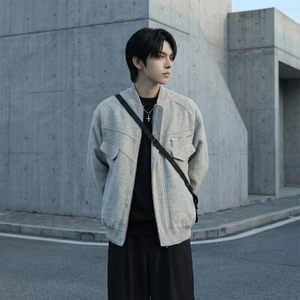 现货美式毛呢夹克棉服加厚高级痞帅夹棉棒球服短款外套 Q955-P138图片