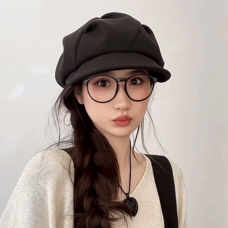 百搭云朵八角帽画家贝雷帽