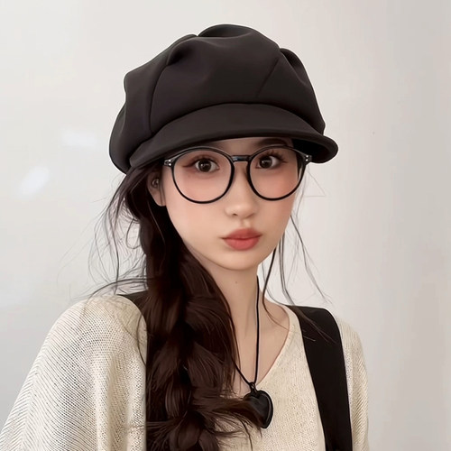 百搭云朵八角帽画家贝雷帽