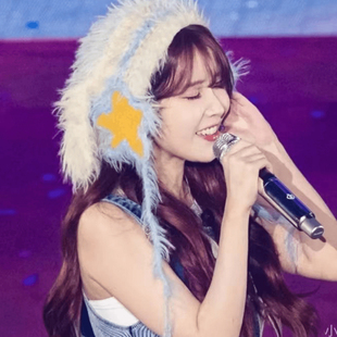 iu演唱会同款毛绒帽糯叽叽兔耳朵可爱百搭星星保暖护耳帽雷锋帽子