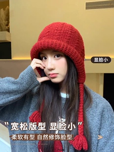 韩系大头围帽子女款2025新款秋冬款显脸小针织毛线帽保暖包头冷帽
