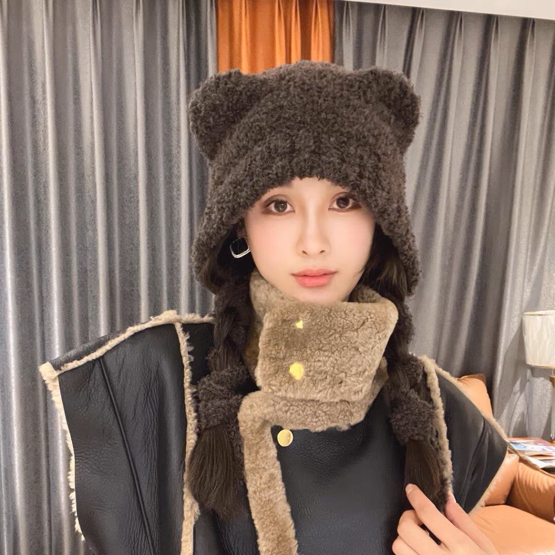 韩版系带小熊帽女毛绒可爱软糯保暖毛茸茸大头围冬季护耳新款网红,服饰配件/皮带/帽子/围巾,帽子,淘宝优惠券,粉丝福利购,淘宝优惠卷