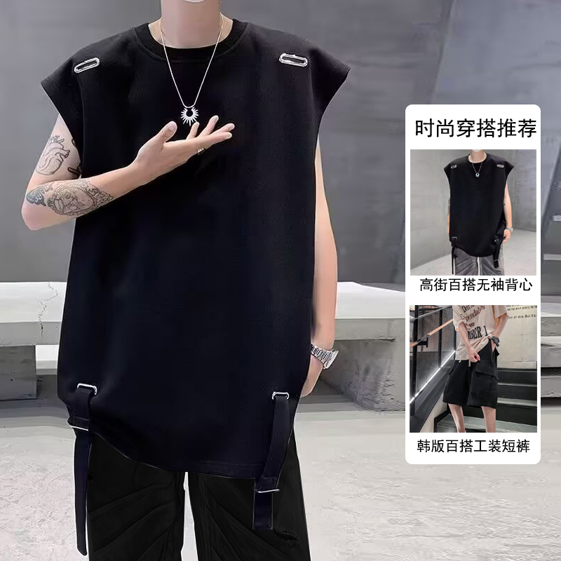 无袖背心男夏季T恤一套搭配