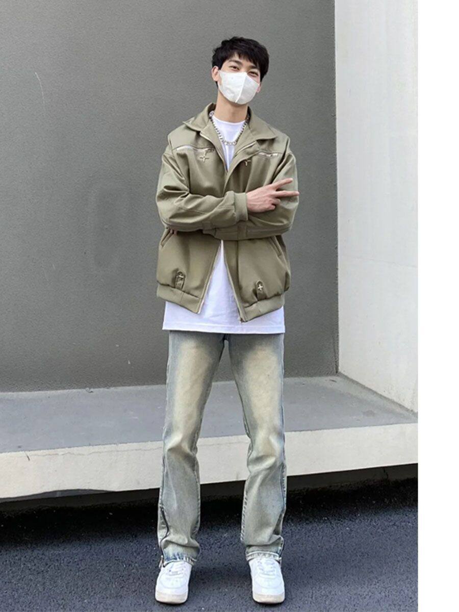 SPRING AND AUTUMN CARGO JACKETS MENS FASHION OUTFITS MENS FASHION CLOTHES AND A HANDSOME CASUAL SUIT