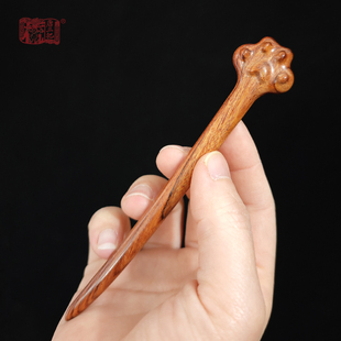 唐三把绿檀木簪猫爪簪新中式婉约短发长发可爱日常小众实木发簪子
