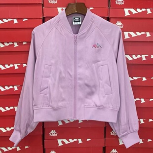 Kappa卡帕女子运动茄克春秋休闲宽松短款棒球服开衫外套K0B22JJ79