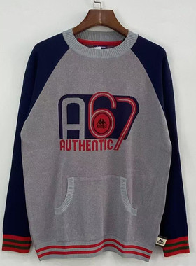 Kappa卡帕男子运动卫衣春秋休闲薄款透气编织套头衫毛衣KC912SW23