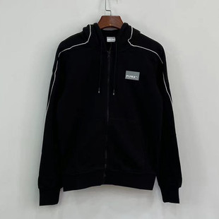 【S码】PUMA彪马男子运动卫衣春秋休闲针织连帽开衫外套599334-01