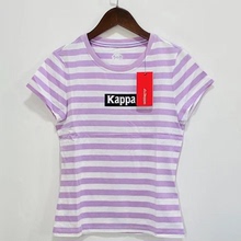 Kappa卡帕女子短袖图案衫新款休闲条纹夏季圆领运动t恤K0922TD04