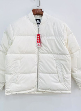 Kappa卡帕冬季亮面羽绒服新款男女短款棒球防寒面包服K0CZ2YY22P