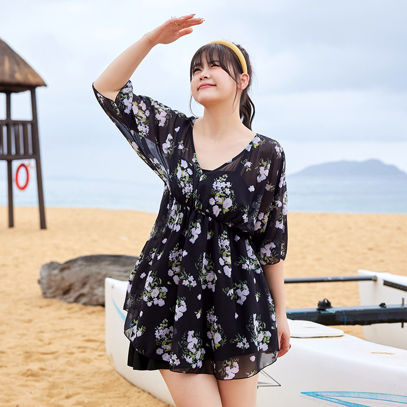 大码泳衣女胖mm200斤遮肚显瘦分体裙式三件套水乐园温泉2023新款