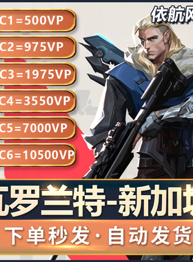 自动秒发瓦罗兰特Valorant新加坡服VP特务币点数CDK充值卡兑换码