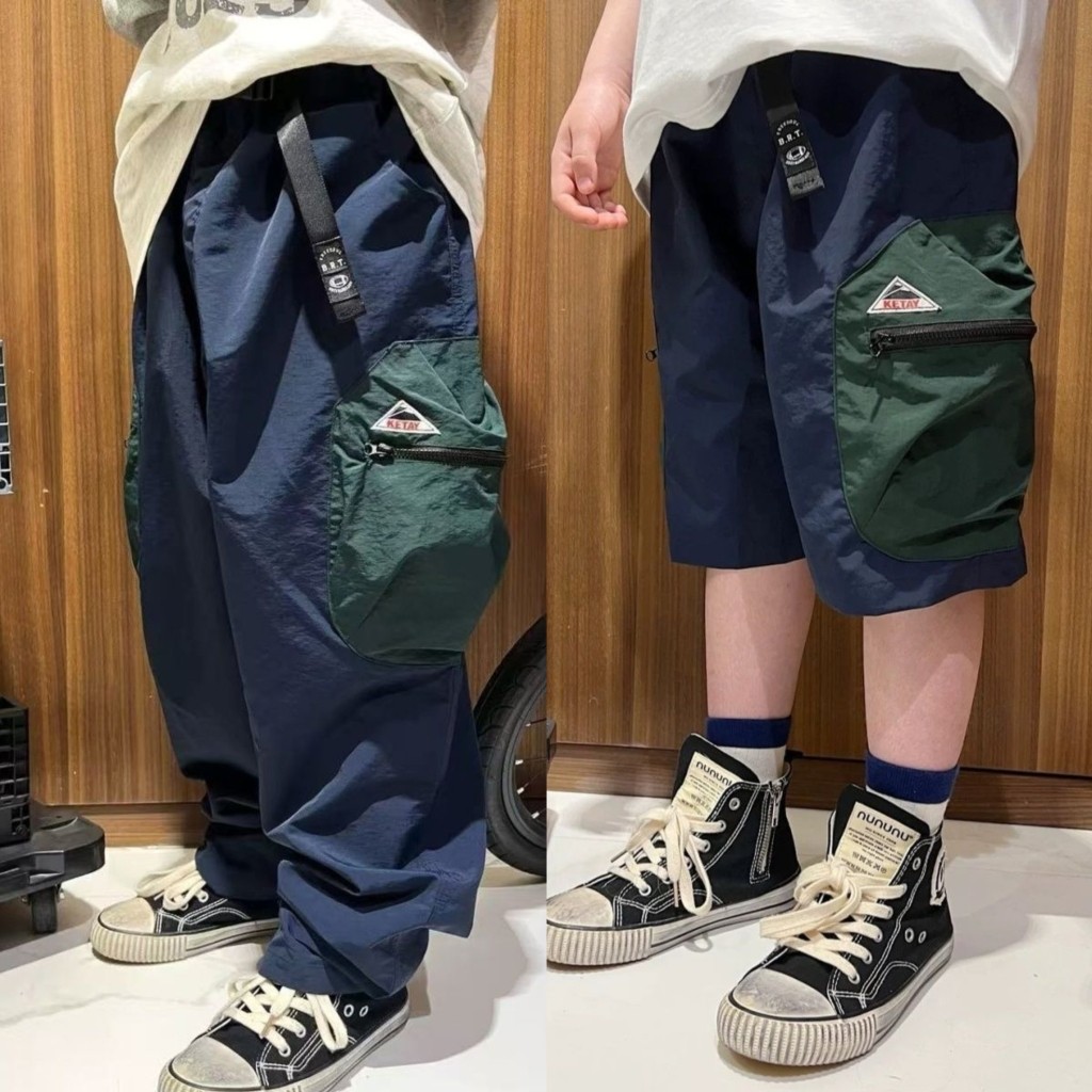 儿童潮牌裤子男童女童春夏速干冲裤子
