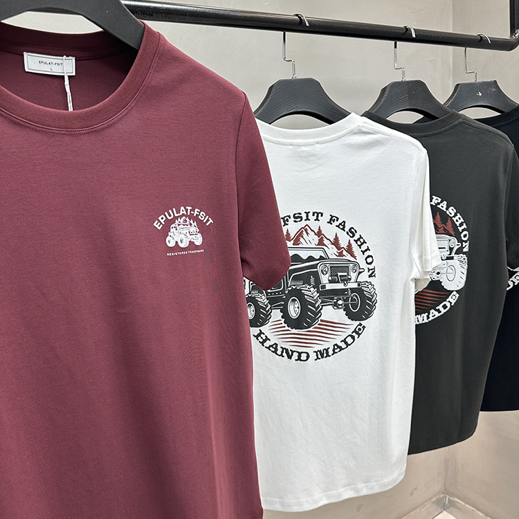 液氨水柔棉！立体印花夏季男士全棉圆领休闲短袖时尚百搭T恤打底,男装,T恤,淘宝优惠券,粉丝福利购,淘宝优惠卷