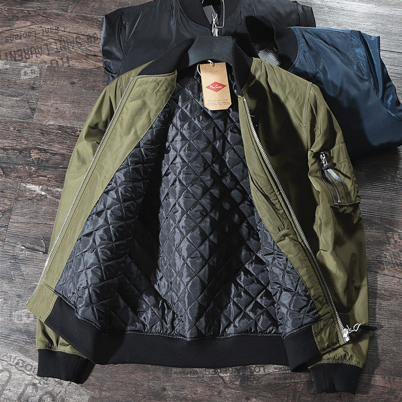 上身帅气！冬季ma1飞行员夹克男加厚棉衣工装外套冬装保暖棉服 潮