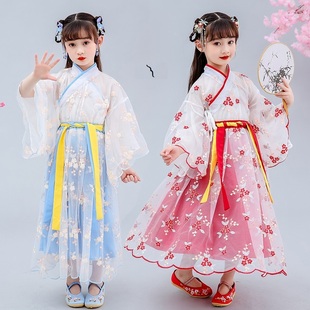 连衣裙仙女装 儿童女童汉服2020年春季 古装 超仙轻纱中国风夏季 10岁