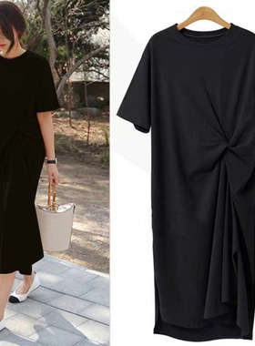 2026 women clothes短袖T恤女夏季新款韩版大码女装宽松显瘦过膝