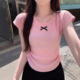 women 针织衫 clothes夏季 蝴蝶结圆领短袖 韩系抽绳不规则 新款 2026