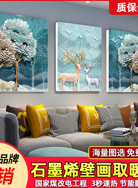 石墨烯碳晶墙暖壁画电暖器壁挂式取暖器家用节能速热暖气片电热板