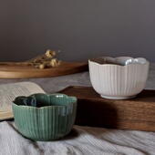 三拾家 很能装 花瓣碗陶瓷家用餐具深碗汤碗菜碗复古风水果沙拉碗