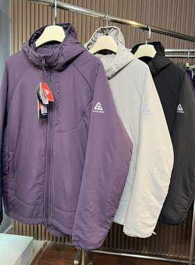 外贸单 冬季户外运动防风防泼水纯色棉衣外套男休闲宽松连帽棉服