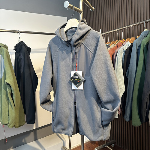 秋冬户外双面摇粒绒保暖连帽卫衣