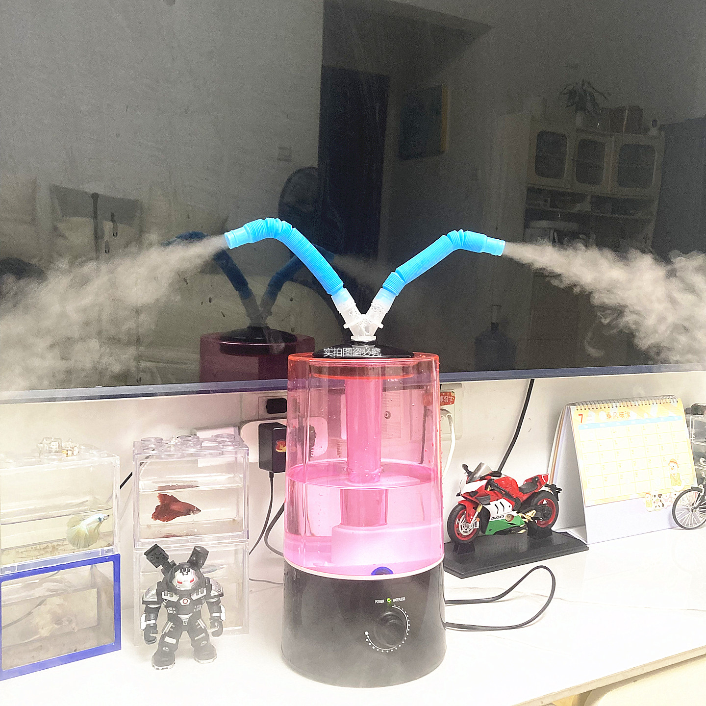 家用大容量喷脸加湿器动植物大雾超声波带管养花爬宠雨林苔藓增湿