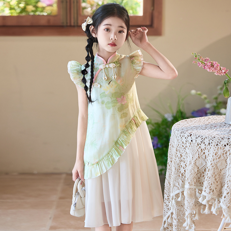 2025新款女童旗袍连衣裙儿童装公主裙子中国风小女孩汉服夏季夏装