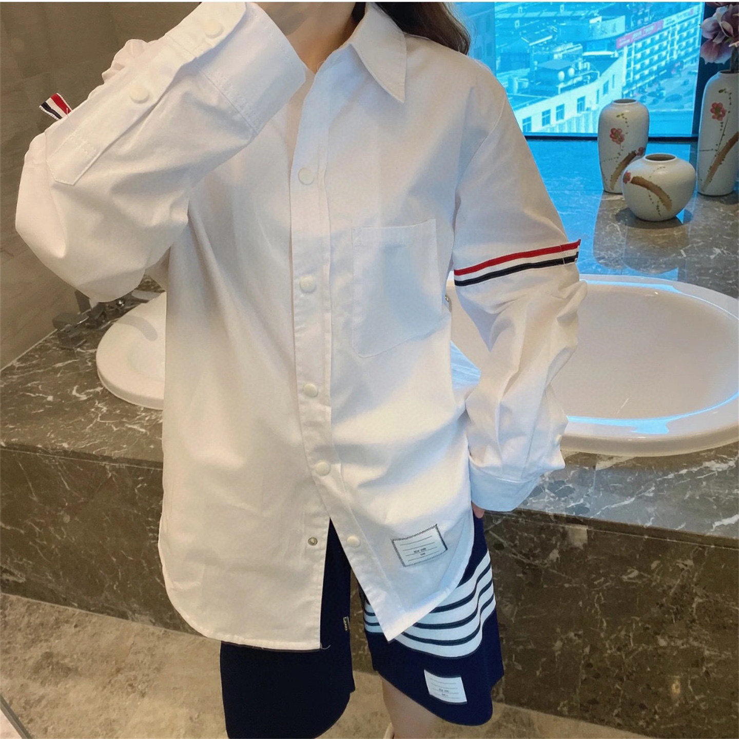 原单品质TB纯棉面料夹克衬衫男女