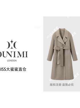 【欧倪蜜 OUNIMI】边芙卡韩系毛呢大衣女高级感中长款外套650566