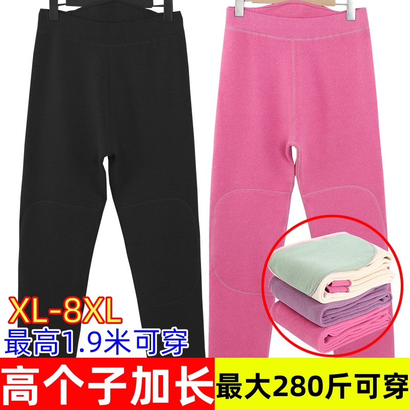 高个子加长版女士德绒保暖裤加绒加厚宽松大码胖瘦高护膝打底棉裤