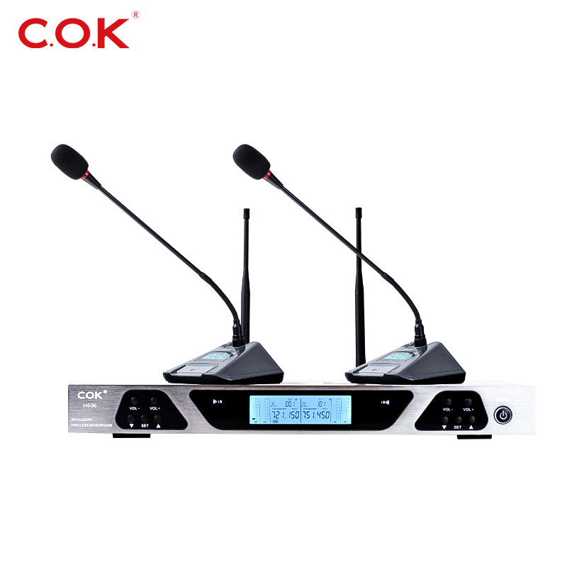 COK H606一拖二无线话筒头戴式鹅颈式手持会议唱歌演出专用麦克风
