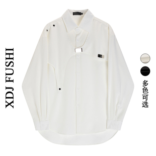 2025设计感小众设计感潮牌衬衫 高级感炸街不规则独特衬衣 男女春季