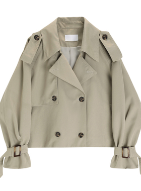 韩版chic休闲气质短款风衣女装2026春秋新款垂坠工装风外套上衣