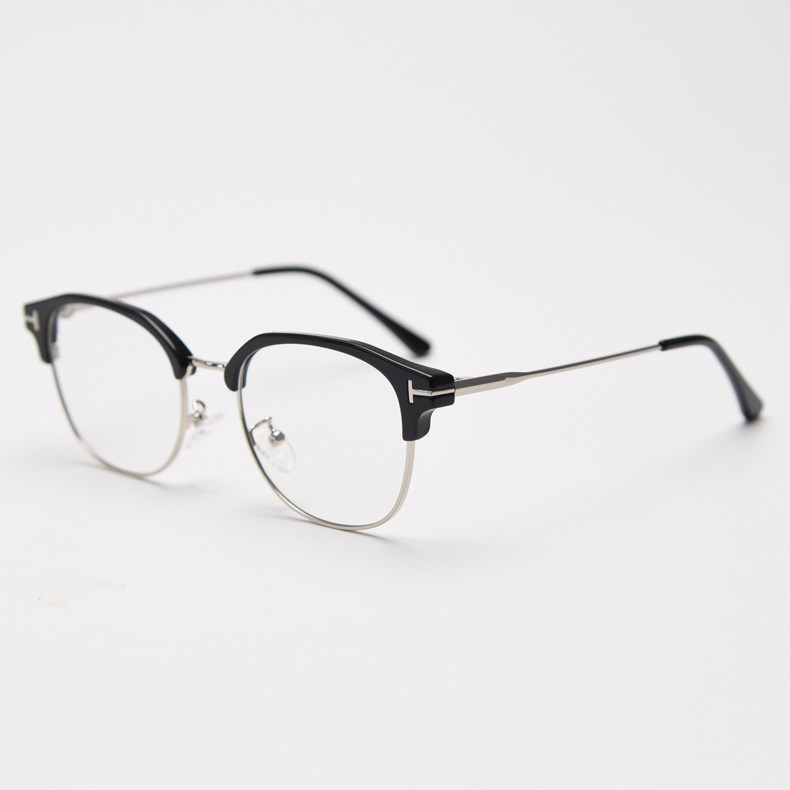 T字新款TR90韩版近视眼镜框男女素颜文艺平光镜架潮流细框配度数