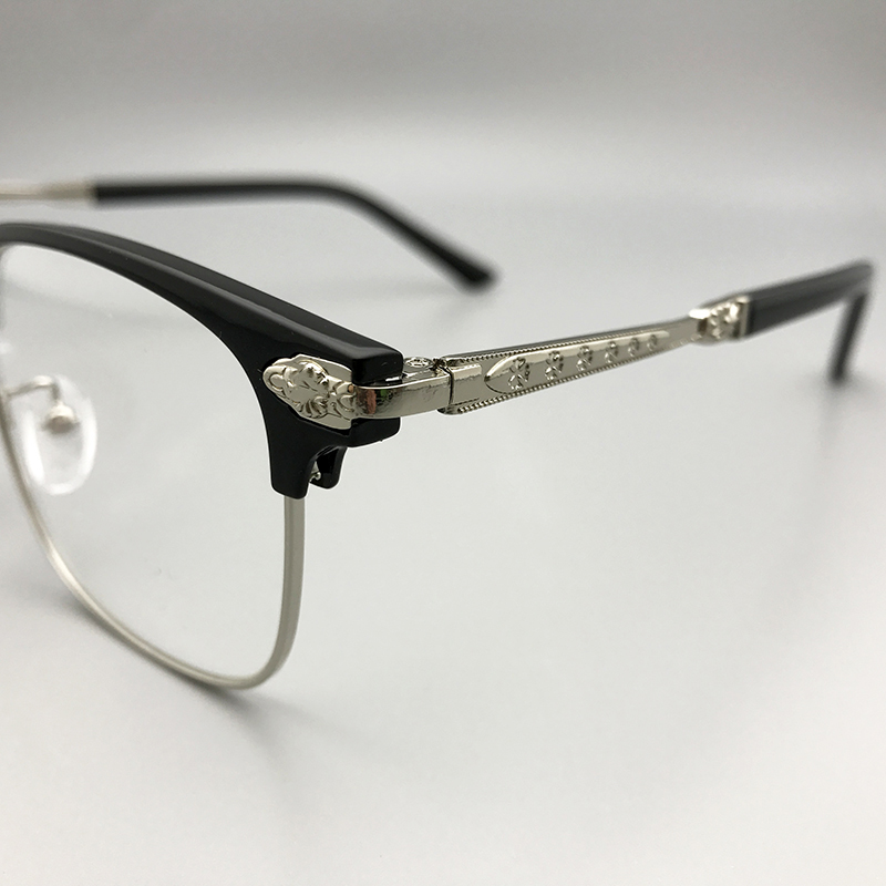 原宿潮流王一博同款防蓝光眼镜薛之谦潮人复古金属半框平光镜男女