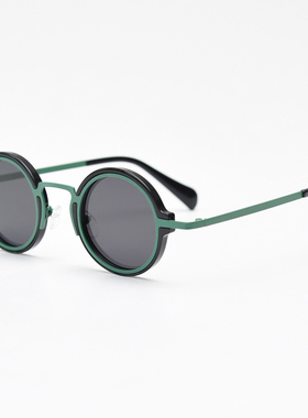 古早圆框偏光太阳镜TR圆形墨镜男复古女潮防紫外线雅痞开车驾驶镜