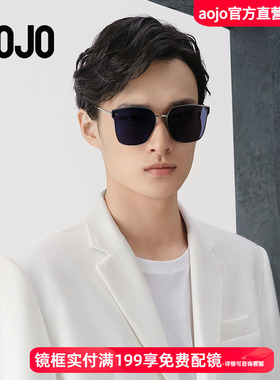 AOJO太阳镜 偏光护眼驾驶镜金属大方框SH260潮酷修颜墨镜男女同款