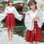Hanfu lớp quần áo học sinh Hanfu phù hợp với váy hàng ngày phong cách Trung Quốc giao hàng mới trang phục - Trang phục dân tộc đồ bộ vải đũi