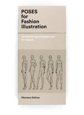 正版现货 Poses for Fashion Illustration 原文原版 体式人体姿势卡片 时尚服装设计搭配手绘手稿临摹画册图画插画集书籍畅销书